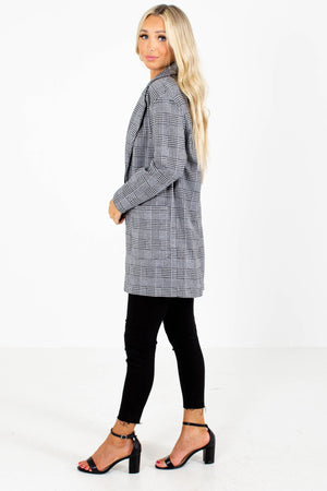 Gray Boutique Blazers with Pockets for Women