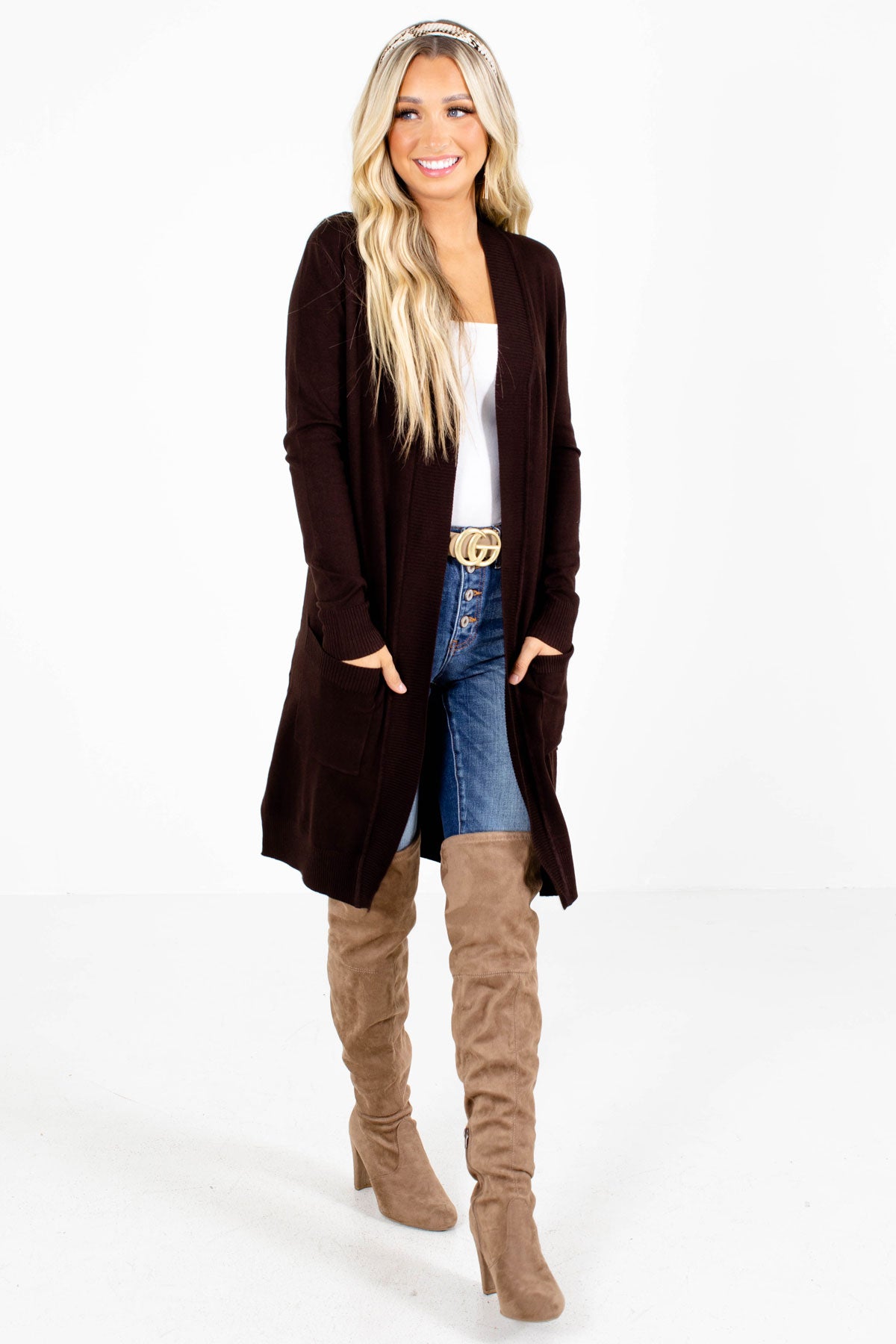Brown Cute and Comfortable Boutique Cardigans for Women