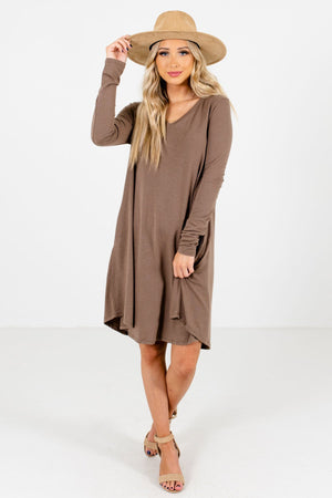 Brown Cute and Comfortable Boutique Mini Dresses for Women