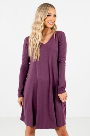 Women’s Purple Flowy Silhouette Boutique Mini Dress