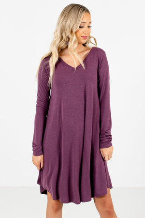 Women’s Purple High-Quality Material Boutique Mini Dress