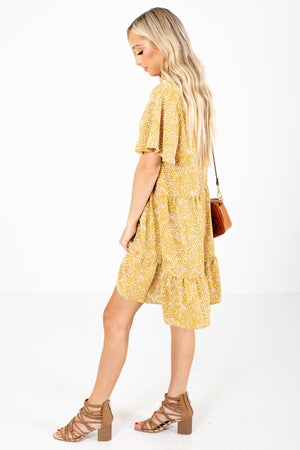 Affordable Boutique Mini Dress in Yellow for Women