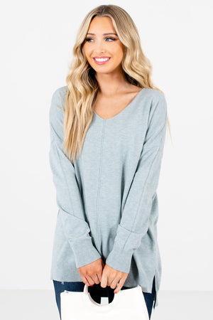 Light Blue Soft High-Quality Boutique Sweaters for Women
