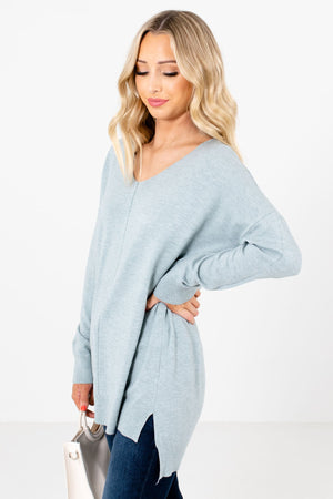 Light Blue Cute and Comfortable Boutique Sweaters for Women