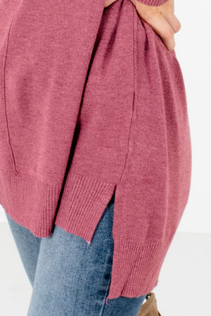 Women's Purple High-Low Hem Boutique Sweater