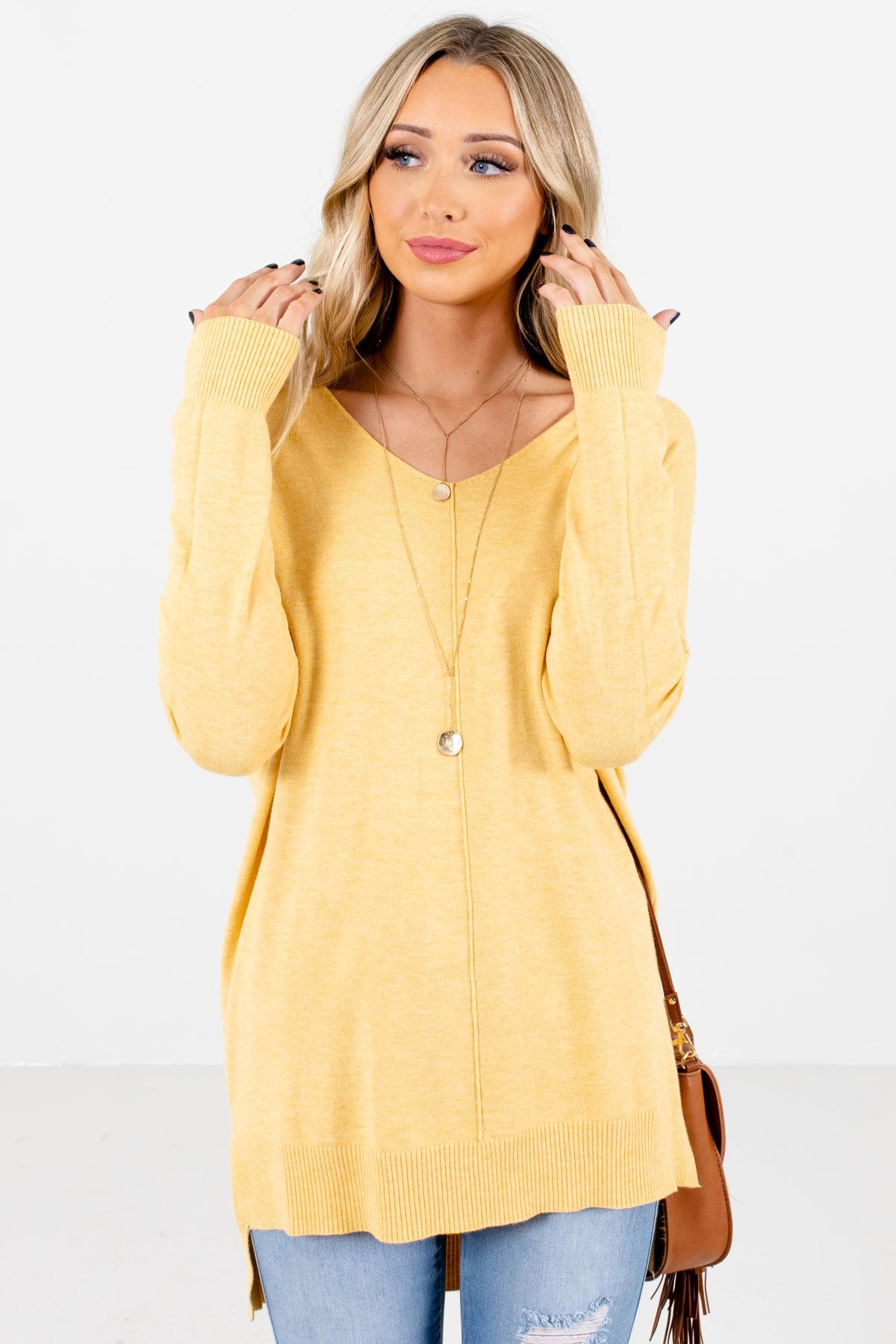 Women's Yellow Warm and Cozy Boutique Sweater