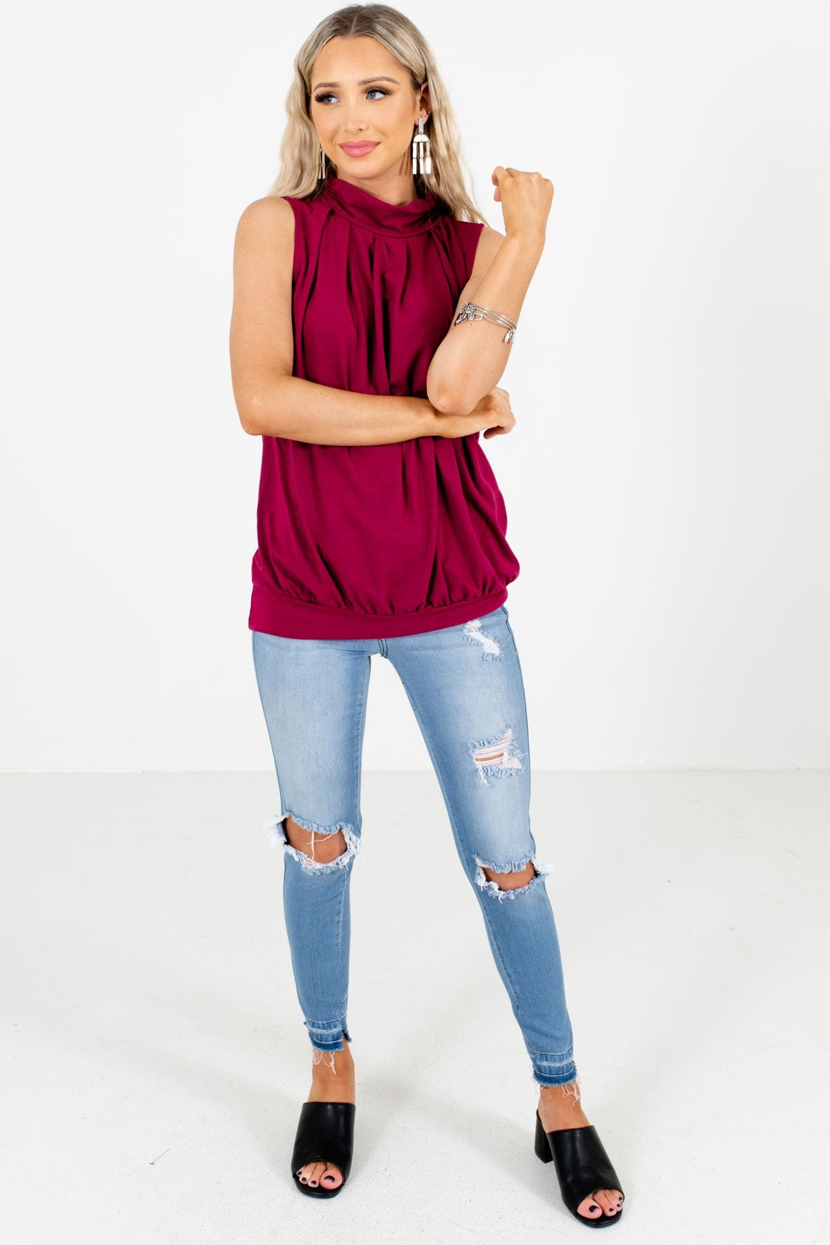Women’s Wine Red Spring and Summertime Boutique Clothing