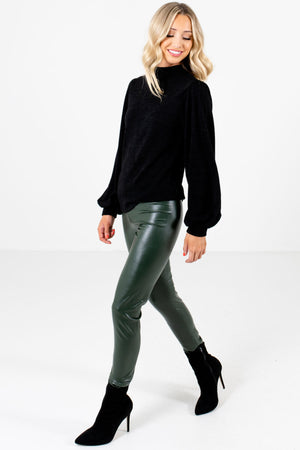 Women's Olive Green High-Quality Boutique Leggings