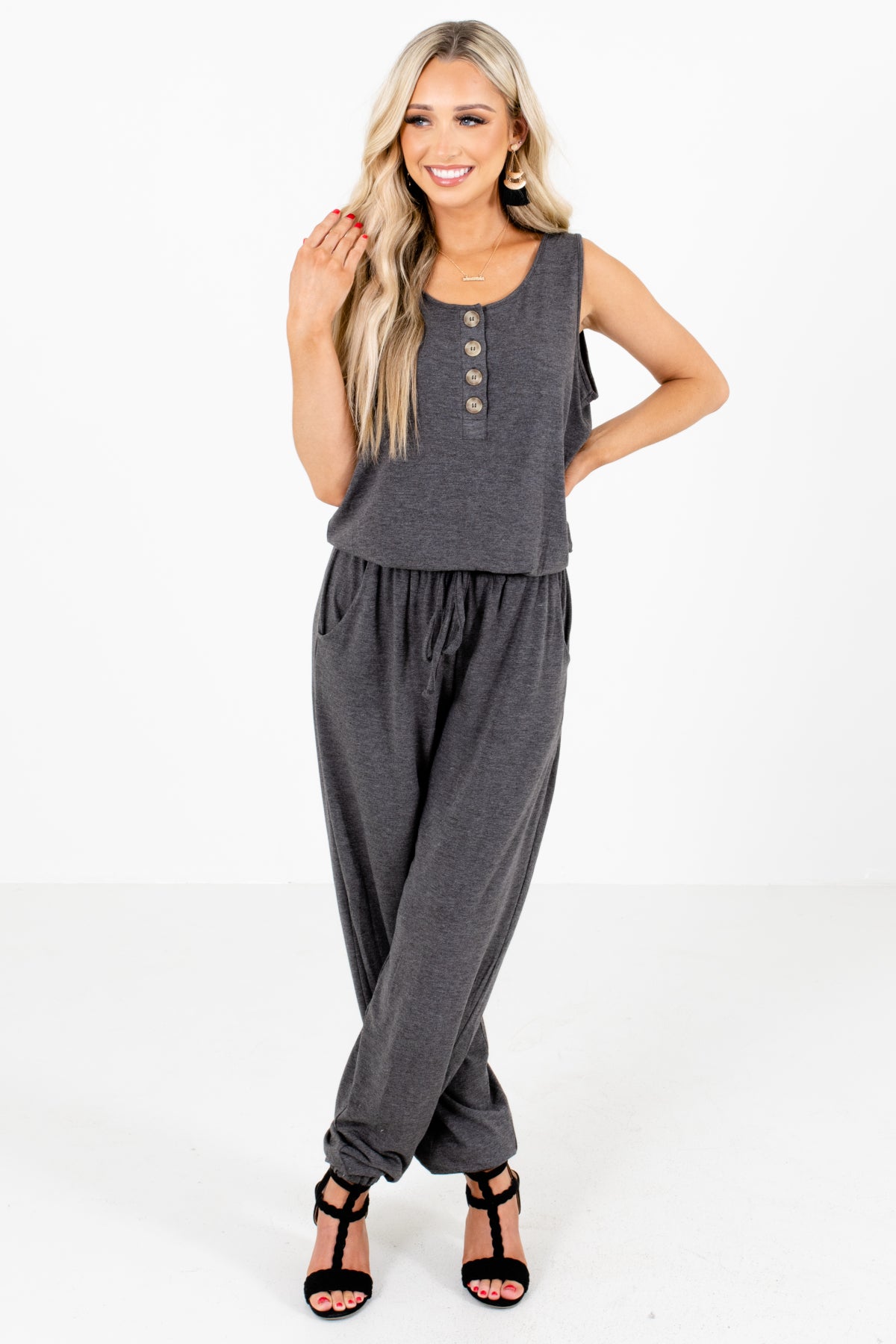Gray Cute and Comfortable Boutique Jumpsuits for Women