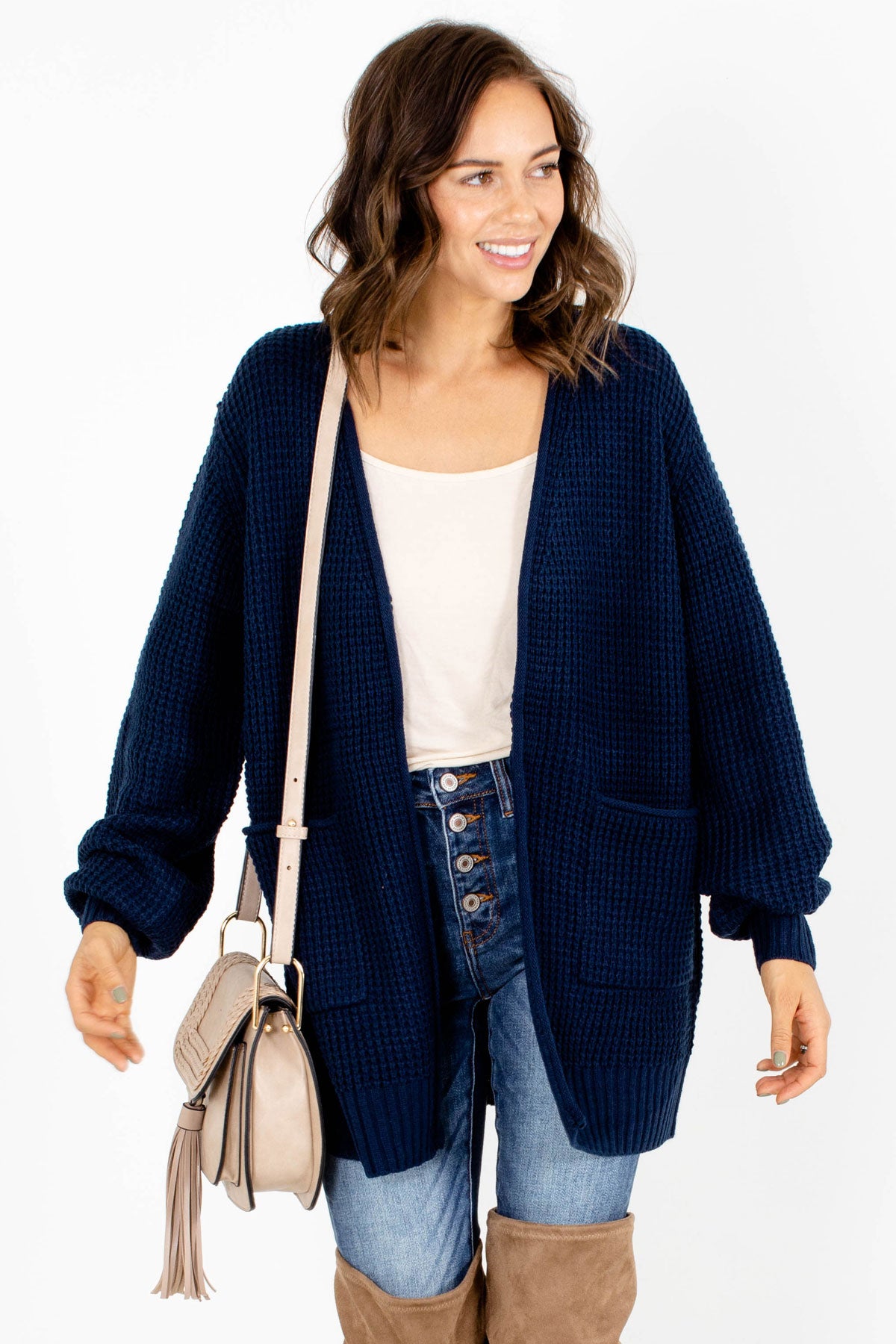 Navy Blue Warm and Cozy Boutique Cardigans for Women