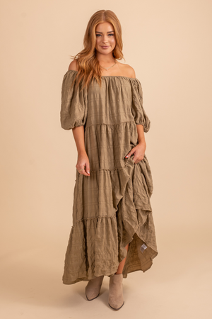 brown maxi dress