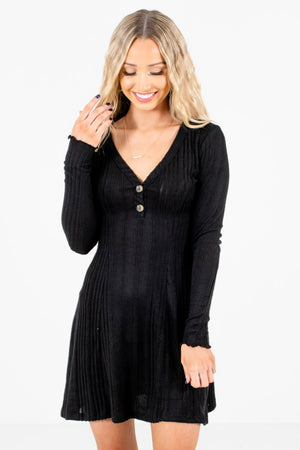 Women’s Black Warm and Cozy Boutique Mini Dress