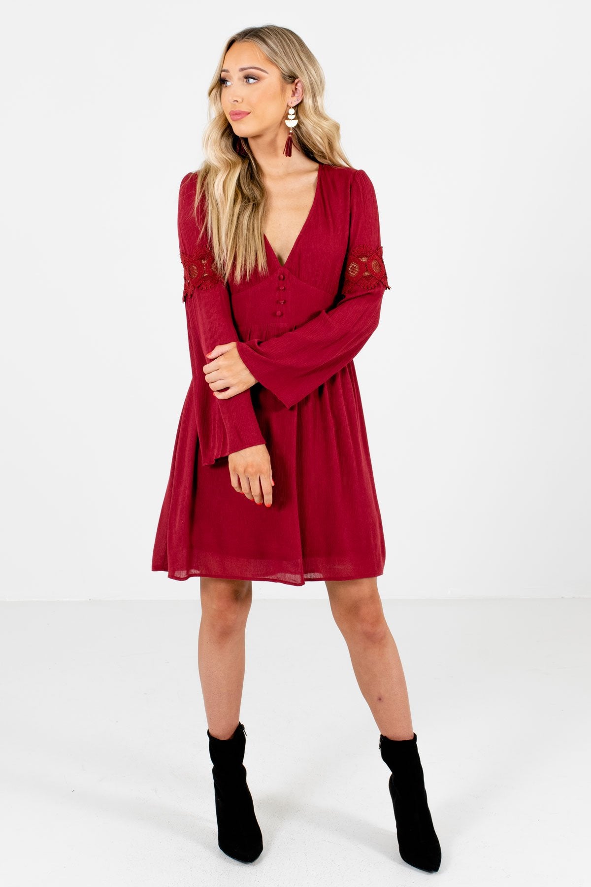 Women’s Rust Red Partially Lined Boutique Mini Dress