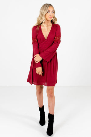 Women’s Rust Red Back Zipper Boutique Mini Dress