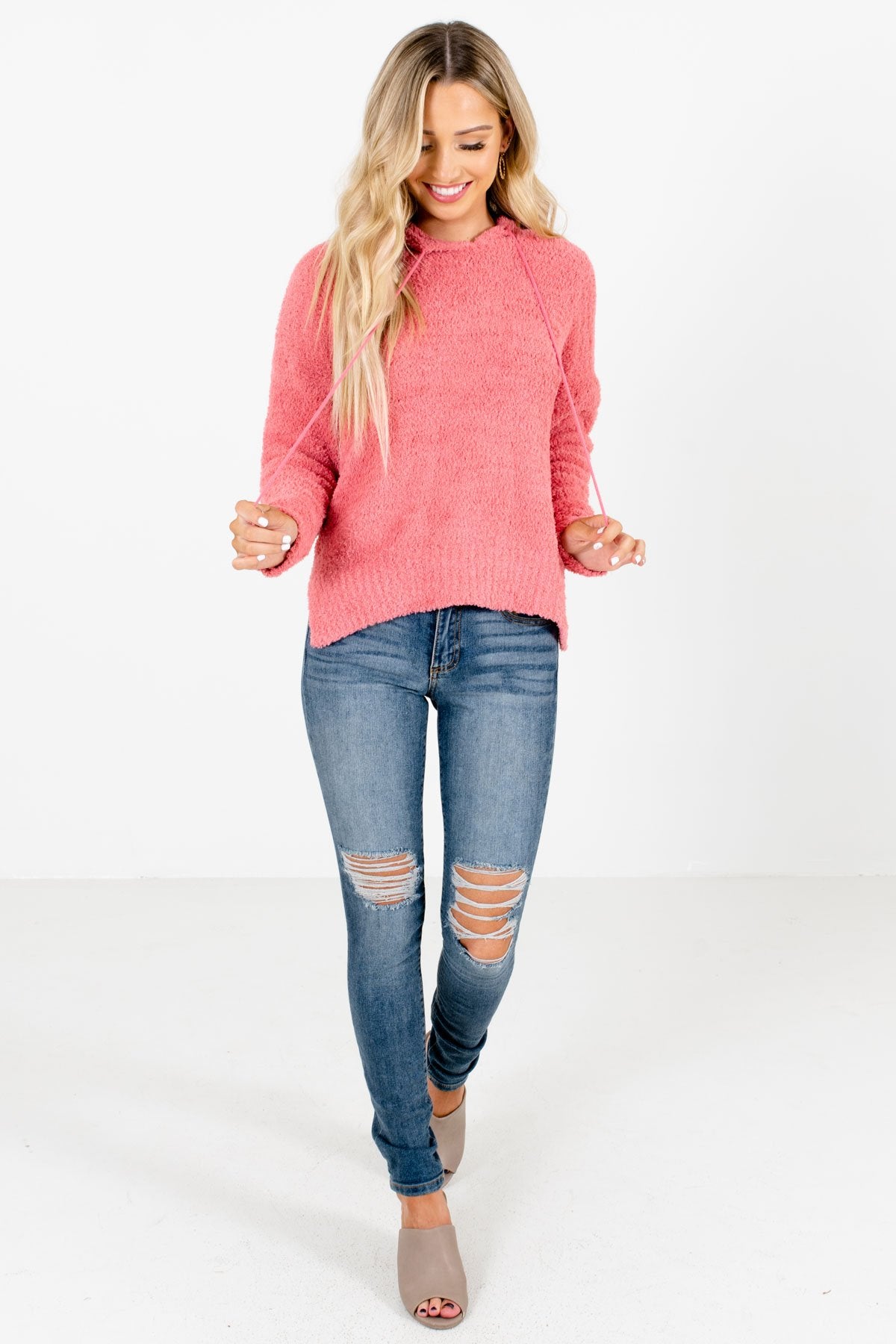 Coral Pink Cute and Comfortable Boutique Hoodies for Women