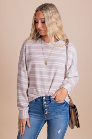Fall and Winter Taupe Boutique Sweaters for Women