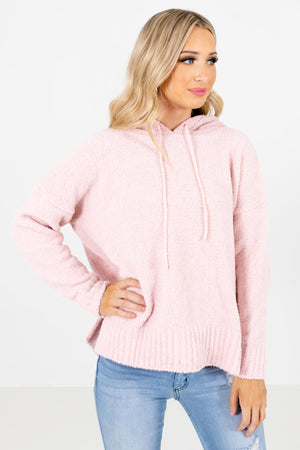 Women's Pink High-Low Hem Boutique Hoodies