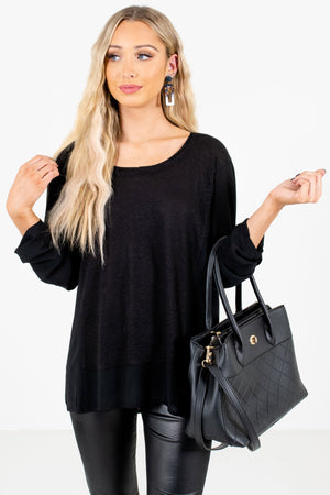 Black High-Quality Lightweight Material Boutique Tops for Women
