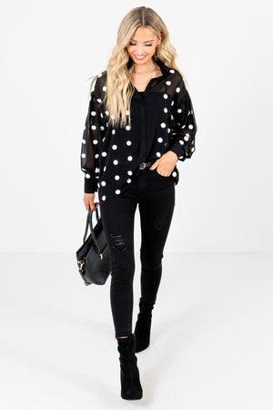 Black Cute and Comfortable Boutique Blouses for Women