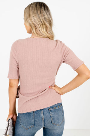 Women's Pink Waist Tie Detail Boutique Tops