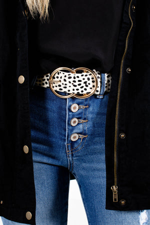 White Spotted Boutique Belts for Women