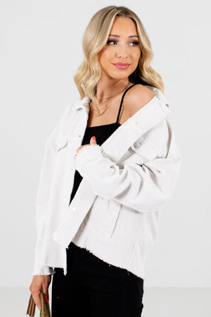 White Cute and Comfortable Boutique Jackets for Women