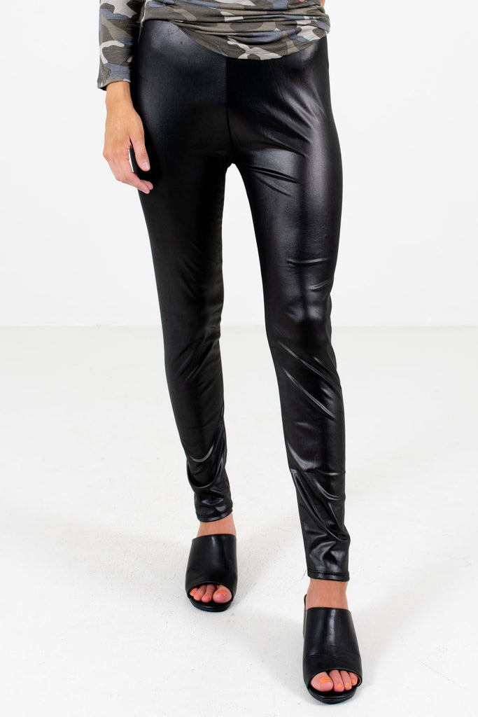 Snakeskin Faux Leather Leggings (black) – Isla Bella Boutique