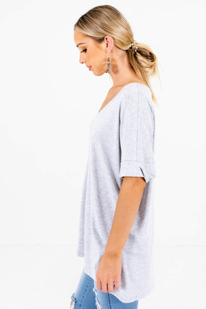 Heather Gray Layering Boutique Tops for Women