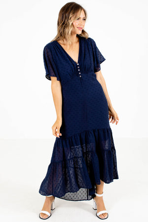 Navy Blue Cute and Comfortable Boutique Maxi Dresses for Women