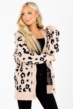 Women's Brown Super High-Quality Boutique Cardigan