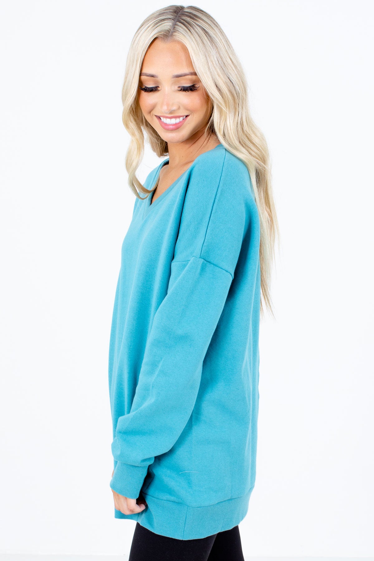 Women's Blue Casual Everyday Boutique Pullover