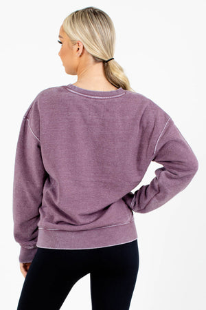 Women's Purple Casual Everyday Boutique Pullover