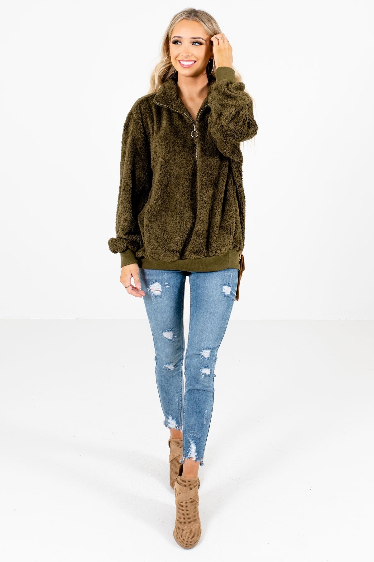 Women’s Olive Green Fall and Winter Boutique Clothing