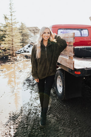 Olive Green Boutique Pullovers for Women