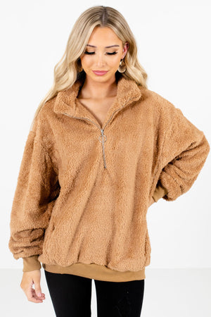 Tan Brown Cute and Comfortable Boutique Pullovers for Women