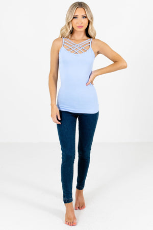Light Blue Cute and Comfortable Boutique Tank Tops for Women