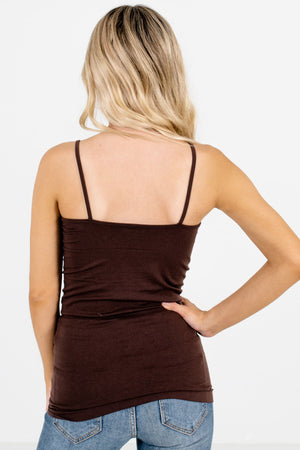 Women’s Brown Layering Boutique Tank Tops 