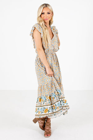 Women's White Cute and Comfortable Boutique Midi Dress