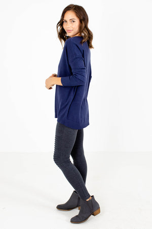 Women's Navy Blue Business Casual Boutique Sweater