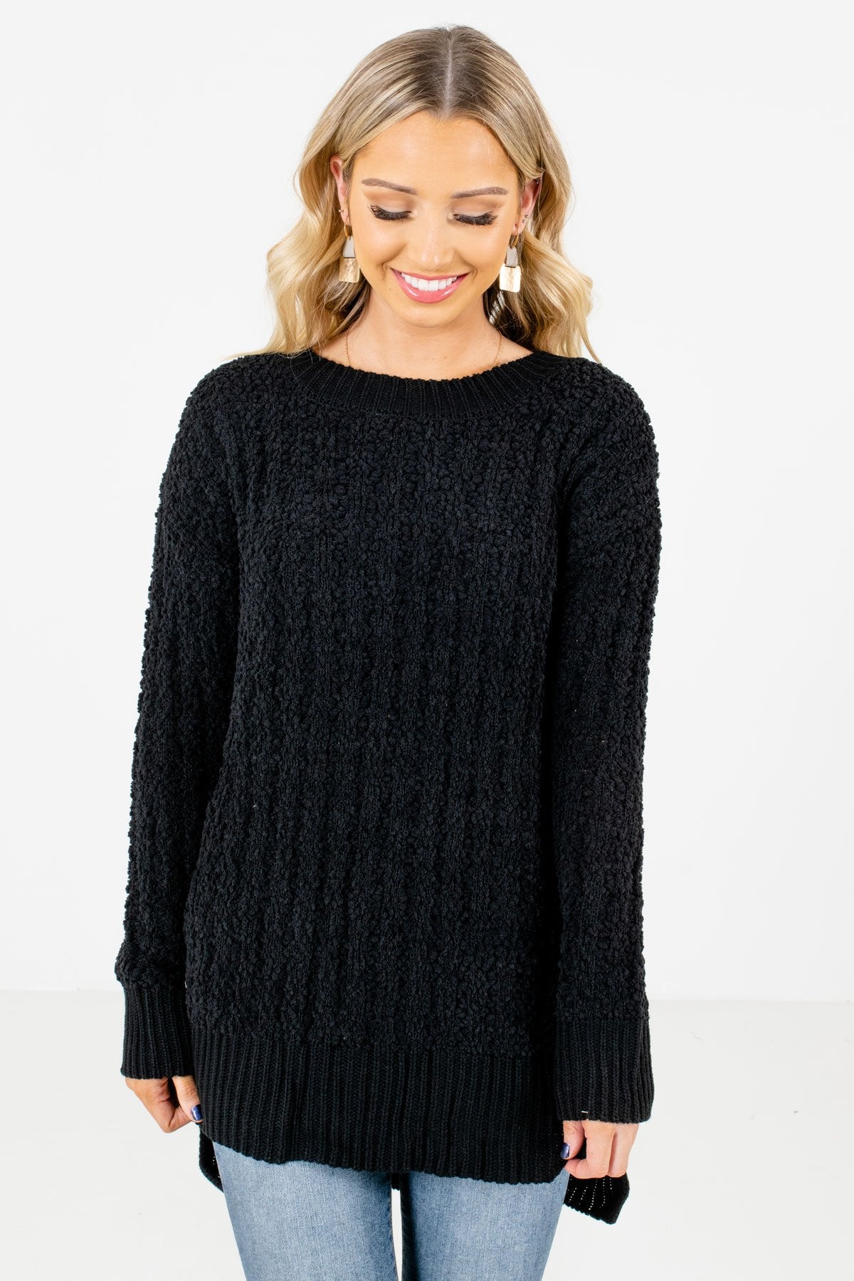 Women’s Black Casual Everyday Boutique Sweater