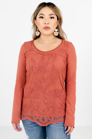 Women’s Dark Coral Warm and Cozy Boutique Clothing