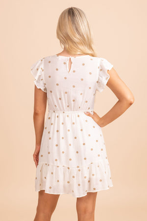 Women's White Keyhole Back Boutique Mini Dress