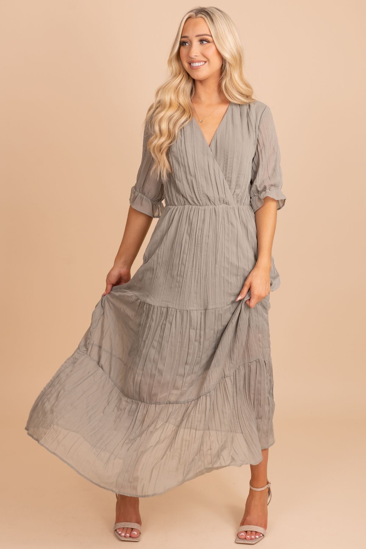 Green Tiered Style Boutique Maxi Dresses for Women
