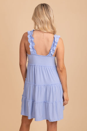Women's Light Blue Boutique Mini Dress