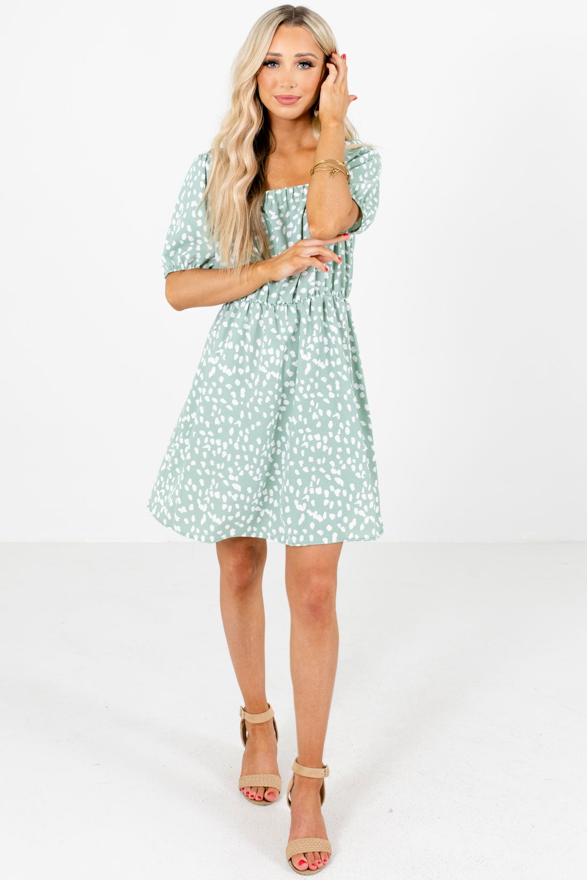 Green Cute and Comfortable Boutique Mini Dresses for Women