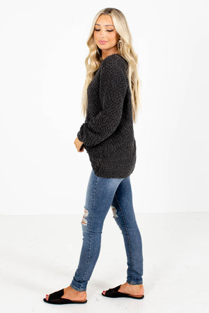 Women's Gray Oversized Boutique Sweater
