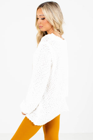 Women's White Warm and Cozy Boutique Sweater