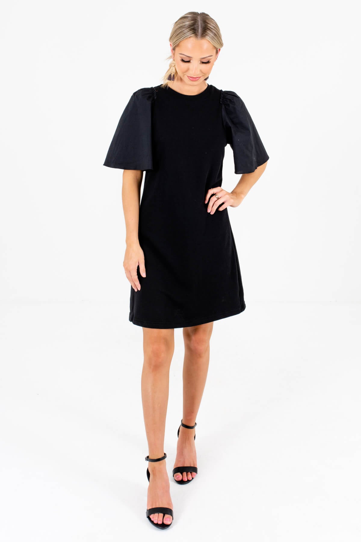 Women's Black Stretchy Boutique Mini Dress