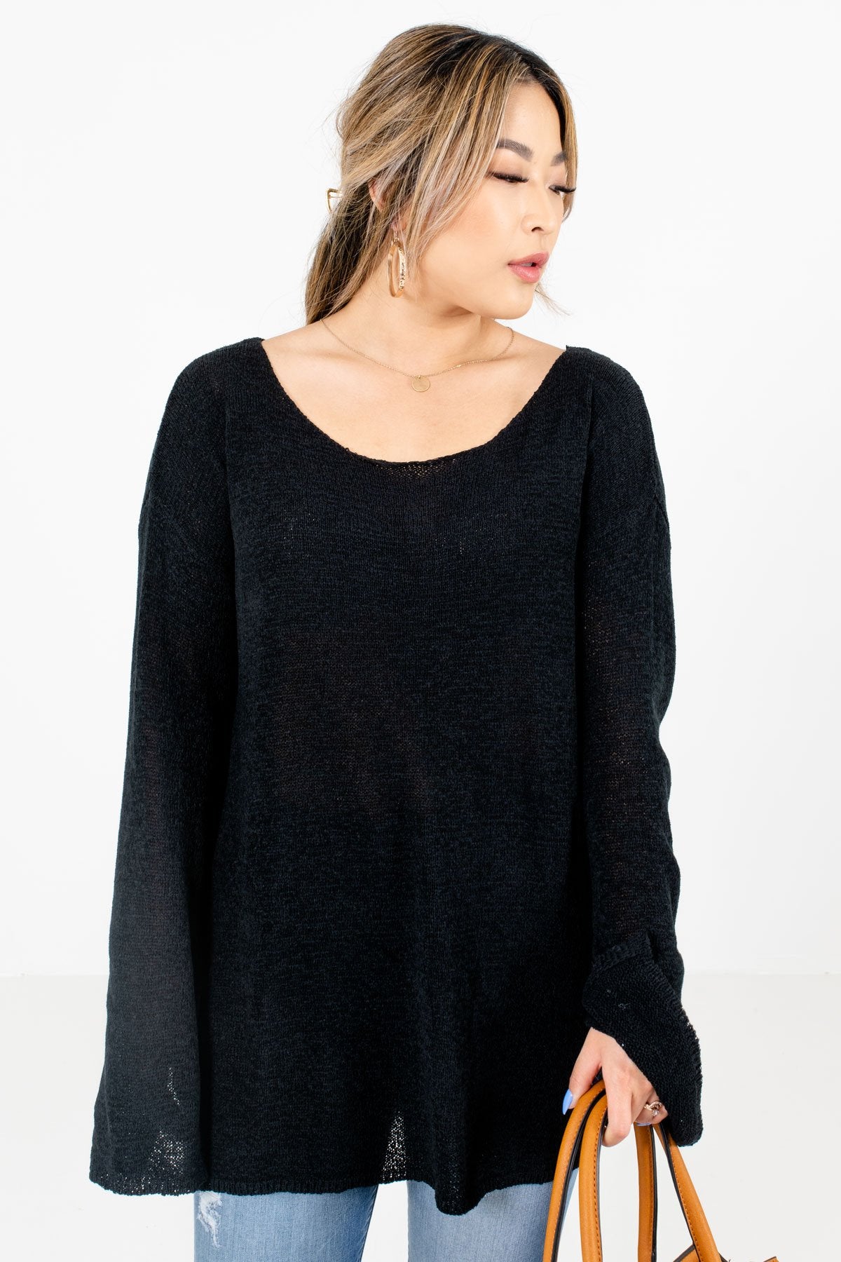 Women’s Black Casual Everyday Boutique Sweaters