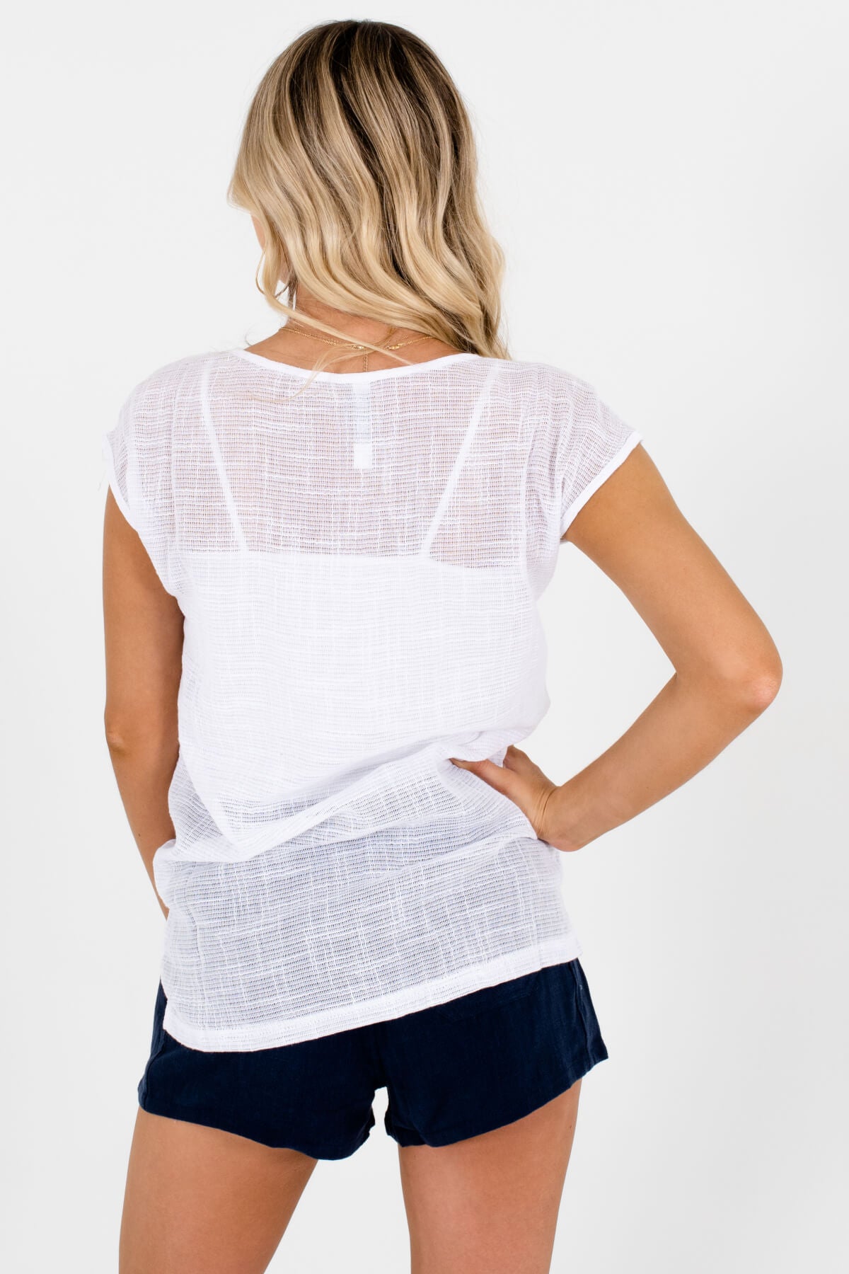 Women's White High-Quality Boutique Tops